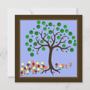 Recycle Tree and Flowers Invitation
