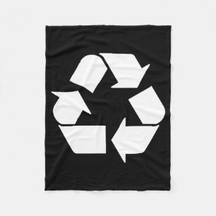 Recycle White On Green T Shirt Fleece Blanket