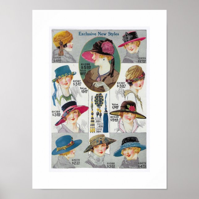 RECYCLED ART: 1920 FASHION CATALOG PAGE POSTER (Front)