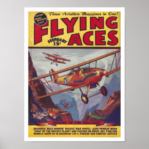 RECYCLED ART: FLYING ACES ILLUSTRATED COVER POSTER