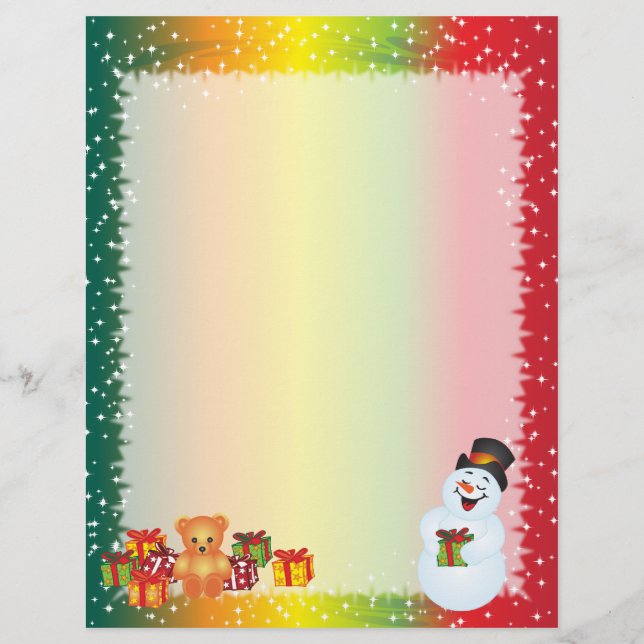 Recycled Christmas Paper - Snowman Design (Front)