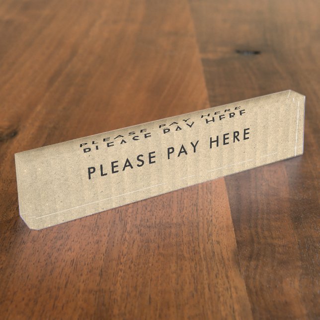 Recycled Craft Paper Classic Personalized Nameplate (Side)