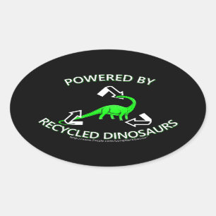 Recycled Dinosaurs Oval Sticker