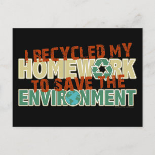 Recycled Homework Postcard