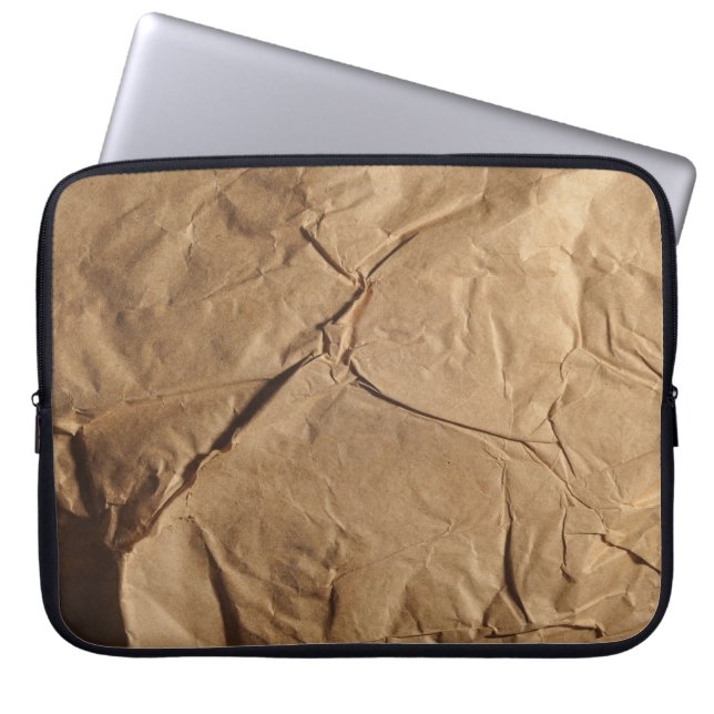 Recycled Paper: Eco-Friendly Texture. Laptop Sleeve (Front)