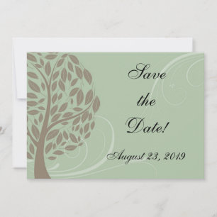 Recycled Paper Green Eco Tree Photo Save the Date