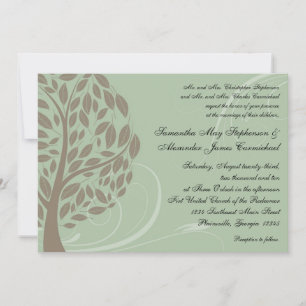 Recycled Paper Green Eco Tree Wedding Invitations