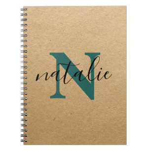 Recycled paper look personalized notebook