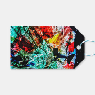 Recycled plastic happiness blue abstract gift tag