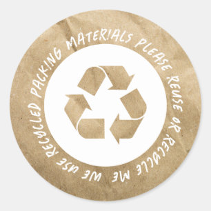 Recycled Reused Packaging Classic Round Sticker