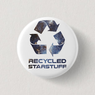 Recycled Star Stuff 1 Inch Round Button