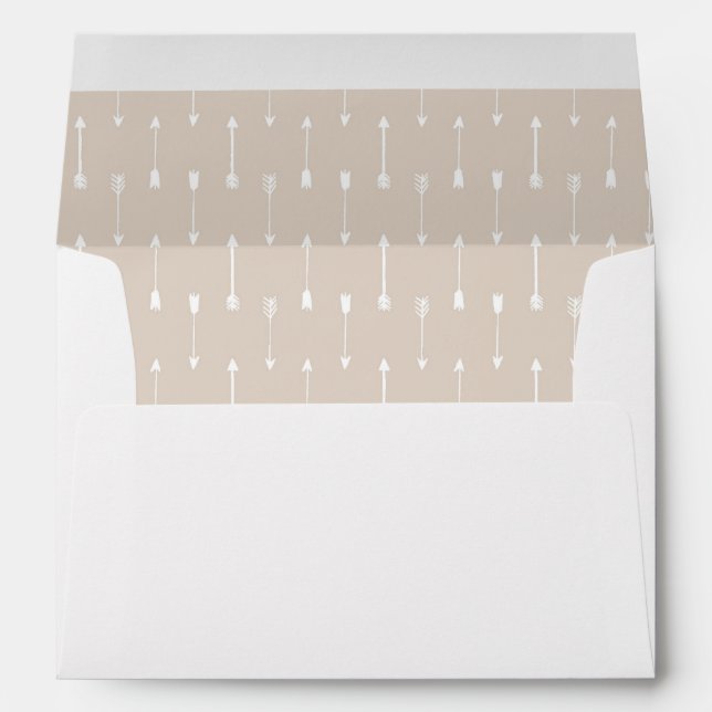 RECYCLED Taupe Arrows A7 Card Envelope (Back (Bottom))