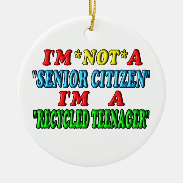 Recycled Teenager Ceramic Ornament (Front)