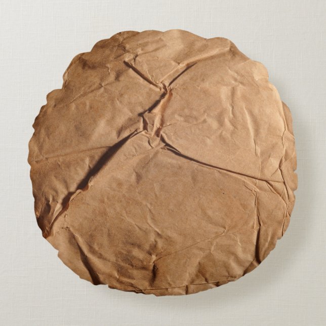 Recycled wrapping paper. Texture. Round Pillow (Front)