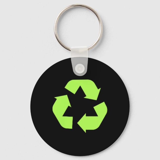 Recycles Earth Environmental Sustainability Recycl Keychain (Front)