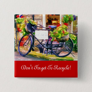 RECYCLING 2 INCH SQUARE BUTTON