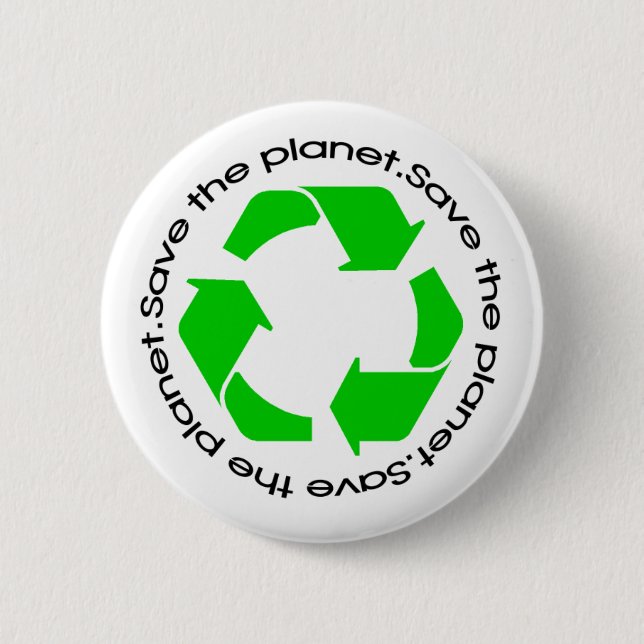 Recycling Awareness | Save the Planet Button (Front)