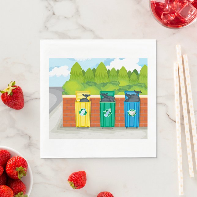 Recycling Bins Colour Coded Waste Sorting Napkin (Creator Uploaded)