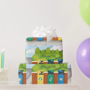 Recycling Bins Wrapping Paper