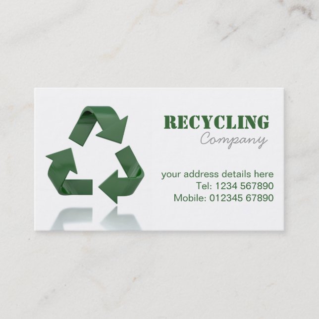Recycling Company Business Card (Front)
