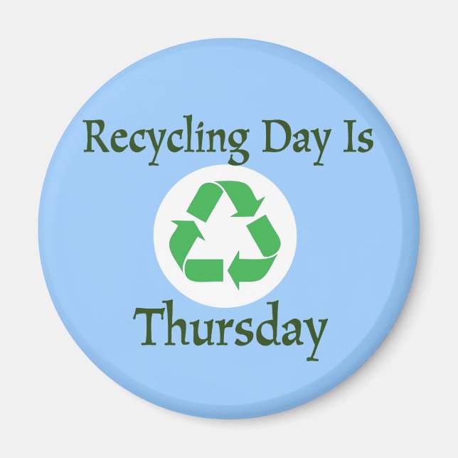 Recycling Day Thursday Reminder Magnet (Front)