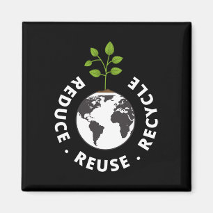 Recycling Earth Day Gift Environment Reduce Reuse Magnet