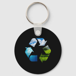 Recycling Earth Planet Environmental Protection Na Keychain