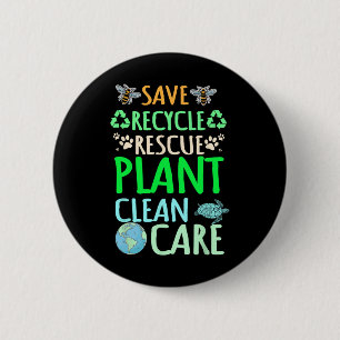 Recycling Environmentalist Recycle Earth Day Rescu 2 Inch Round Button