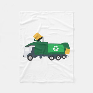 Recycling Garbage Truck Fleece Blanket