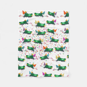 Recycling Garbage Truck Party Pattern  Fleece Blanket