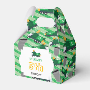 Recycling Garbage Truck Pattern Birthday Favor Box