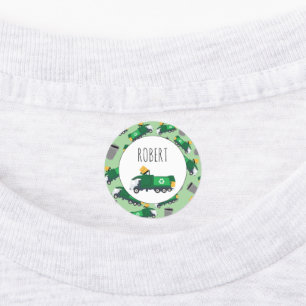 Recycling Garbage Truck Pattern Boys Name School