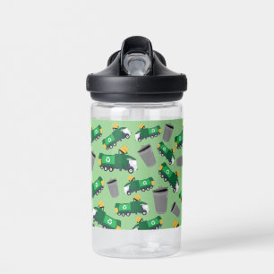 Recycling Garbage Truck Pattern Water Bottle