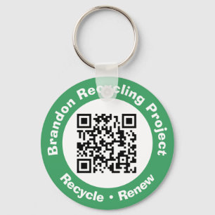 Recycling Project QR Code Recycle & Renew. Keychain