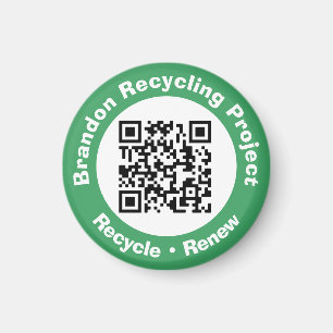 Recycling Project QR Code Recycle & Renew. Magnet