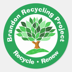 Recycling Project. Recycle & Renew. Classic Round Sticker