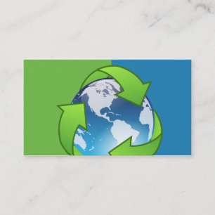 Recycling Service Globe Business Cards