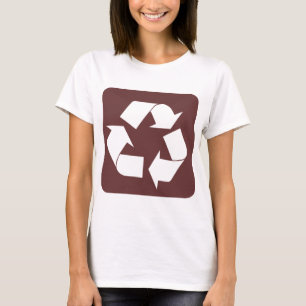 Recycling Sign - Dark Brown T-Shirt