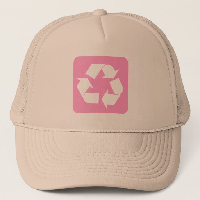 Recycling Sign - Pink Trucker Hat (Front)