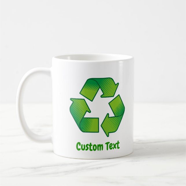 Recycling symbol coffee mug (Left)