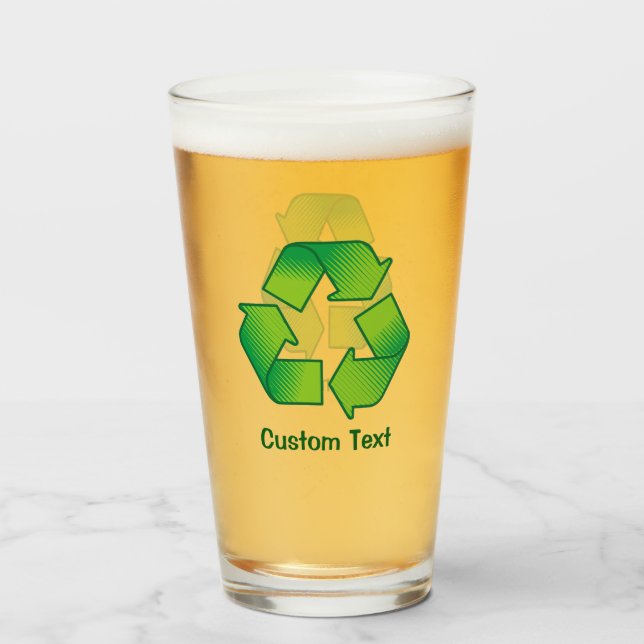 Recycling Symbol Glass (Front Filled)