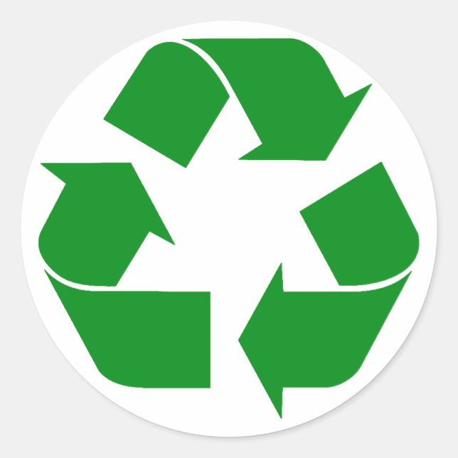 Recycling Symbol - Green Classic Round Sticker (Front)