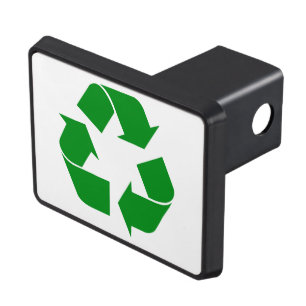 Recycling Symbol - Green Trailer Hitch Cover