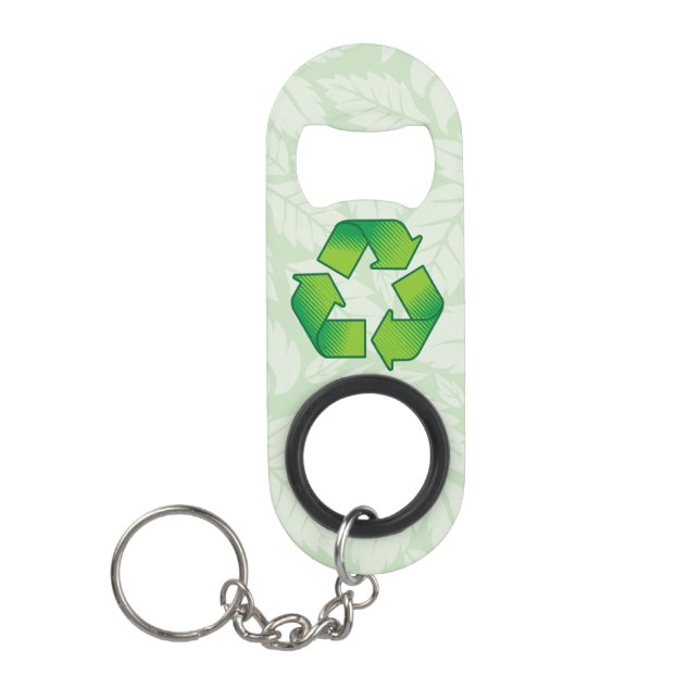 Recycling Symbol Mini Bottle Opener (Front)