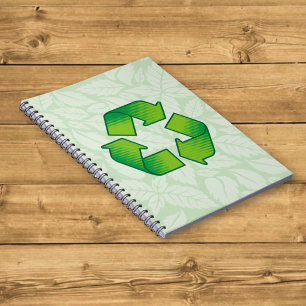 Recycling symbol notebook