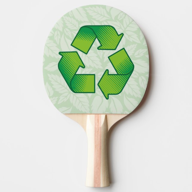 Recycling Symbol Ping Pong Paddle (Front)