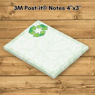 Recycling symbol post-it notes