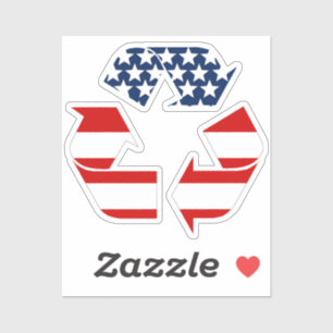 Recycling Symbol - Red White & Blue