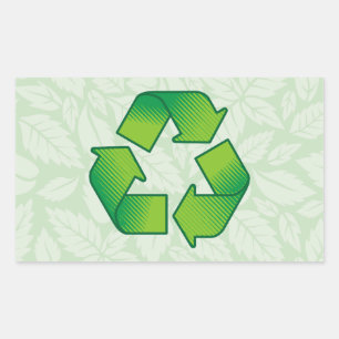 Recycling symbol sticker