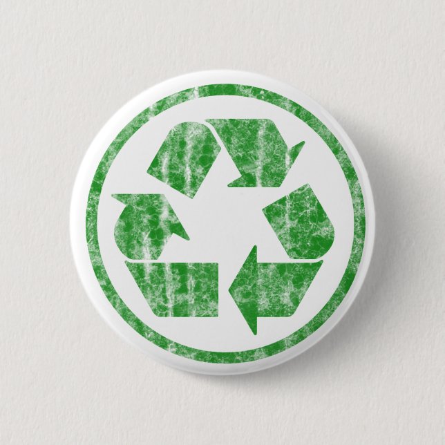 Recycling to Save the Planet Earth, Symbol 2 Inch Round Button (Front)